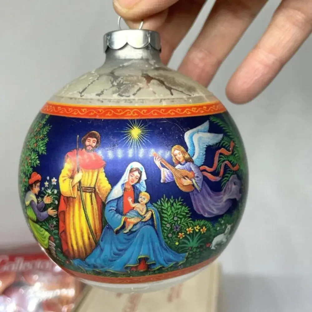 Nativity Religious Christmas Ornaments Mixed LOT of 17 PLUS‎ Window Etch Decor